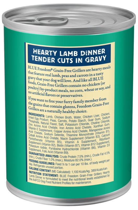 Blue Buffalo Freedom Grain Free Grillers Hearty Lamb Dinner Canned Dog Food Hot on Sale