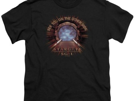 STARGATE SG1 : OTHER SIDE S\S YOUTH Cotton 18\1 BLACK LG on Sale