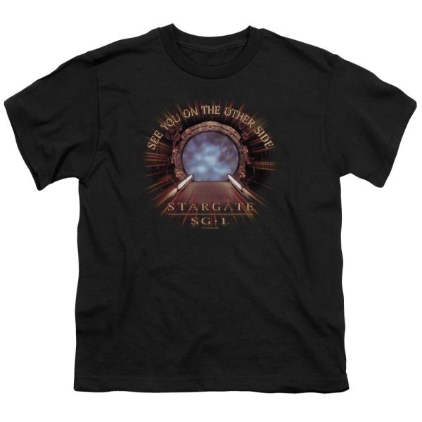 STARGATE SG1 : OTHER SIDE S\S YOUTH Cotton 18\1 BLACK LG on Sale