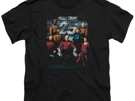 STAR TREK : 25TH ANNIVERSARY CREW S\S YOUTH Cotton 18\1 BLACK XL Discount