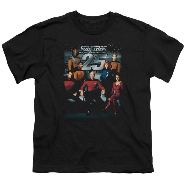 STAR TREK : 25TH ANNIVERSARY CREW S\S YOUTH Cotton 18\1 BLACK XL Discount