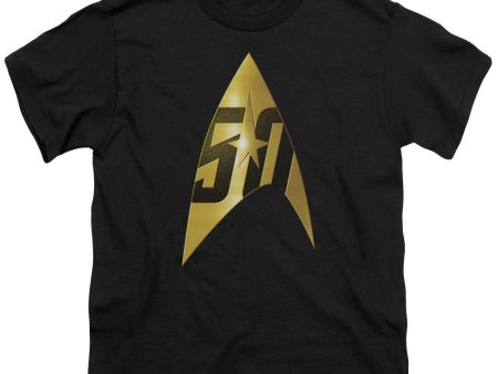 STAR TREK : 50TH ANNIVERSARY DELTA S\S YOUTH Cotton 18\1 Black SM Supply