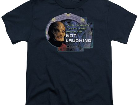 STARGATE SG1 : NOT LAUGHING S\S YOUTH Cotton 18\1 NAVY XS on Sale